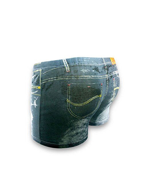 no!no! 2 Pcs Men Underwear 3D Cowboy Printed Cotton Men's Cuecas Boxer Briefs, Fake Jean