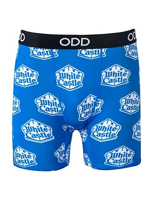 Odd Sox Men's Novelty Underwear Boxer Briefs, White Castle Logo, Funny Graphic Prints