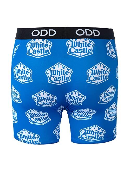 Odd Sox Men's Novelty Underwear Boxer Briefs, White Castle Logo, Funny Graphic Prints