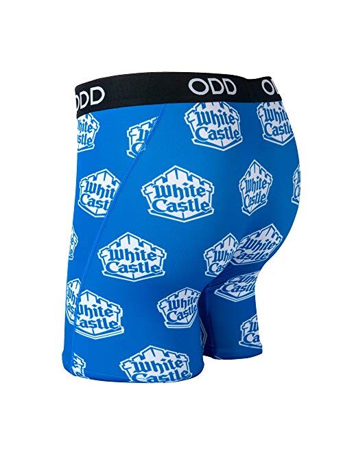 Odd Sox Men's Novelty Underwear Boxer Briefs, White Castle Logo, Funny Graphic Prints