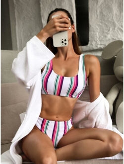 Striped Bikini Swimsuit