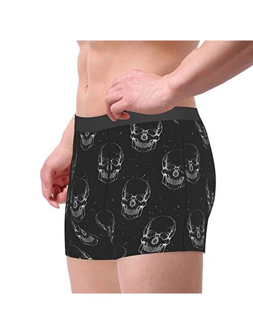 Antkondnm Uman Skulls Funny Boxer Briefs Print Underwear for Men Custom