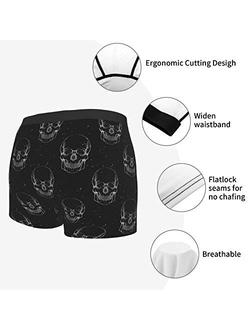 Antkondnm Uman Skulls Funny Boxer Briefs Print Underwear for Men Custom