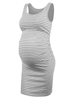 KIM S Women's Maternity Casual Dresses S-XXL, Sleeveless Bodycon Dress