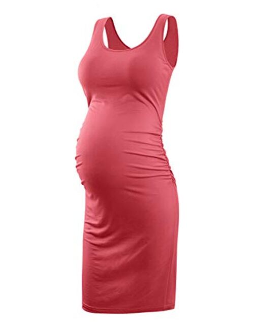 KIM S Women's Maternity Casual Dresses S-XXL, Sleeveless Bodycon Dress