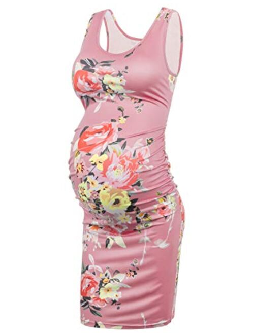 KIM S Women's Maternity Casual Dresses S-XXL, Sleeveless Bodycon Dress