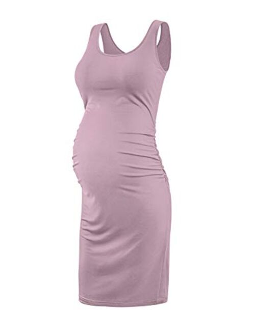 KIM S Women's Maternity Casual Dresses S-XXL, Sleeveless Bodycon Dress