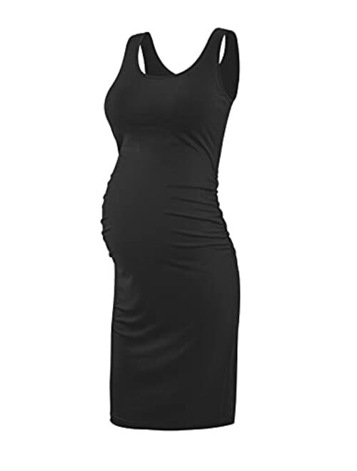 KIM S Women's Maternity Casual Dresses S-XXL, Sleeveless Bodycon Dress