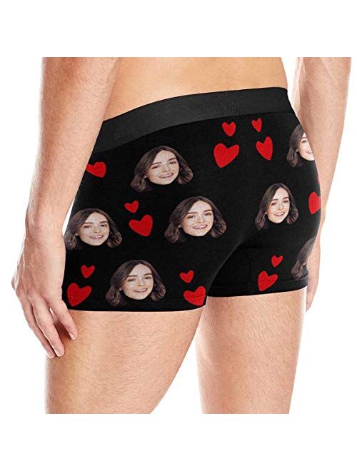 Customized Face Men's Boxer Briefs Underwear Shorts Underpants with Photo Unlimited Rides All Gray Stripe