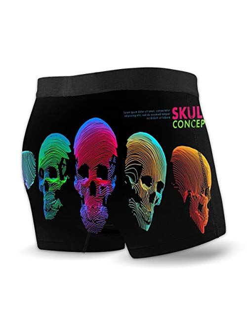 KiuLoam Colorful Skull Men's Boxer Briefs Underwear Boxer Trunk for Men S-XXL