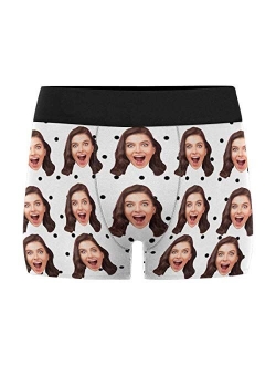 Custom Men's Boxers Funny Face Novelty Couples Underwear Briefs Cotton Boxer Shorts with Girlfriend Photo