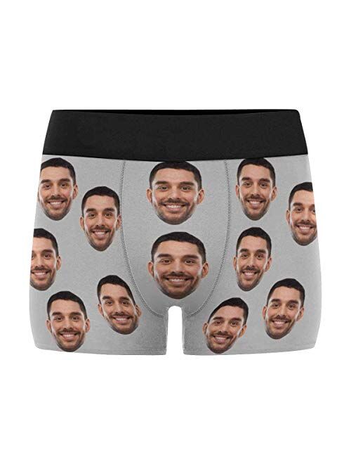 Custom Men's Boxers Funny Face Novelty Couples Underwear Briefs Cotton Boxer Shorts with Girlfriend Photo