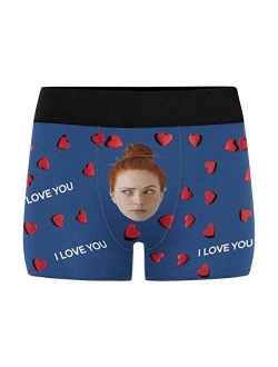 Personalized Mens Photo Boxer Briefs, Face on Novelty Shorts Underpants for Boyfriend Husband All Mine