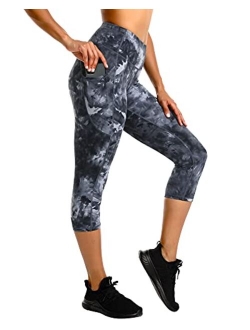 Stelle Women's Capri Yoga Pants with Pockets Essential High Waisted Legging for Workout