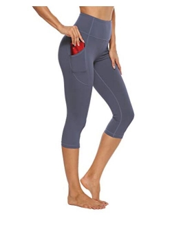 Stelle Women's Capri Yoga Pants with Pockets Essential High Waisted Legging for Workout