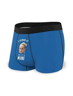 Personalized Men Boxer Briefs with Face Print Face on Underwear Custom Valentine's Day Funny Boxer Shorts