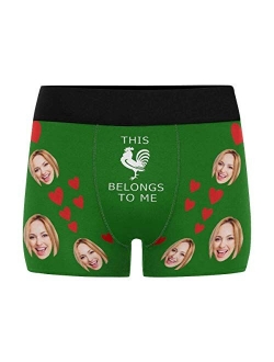 Custom Face Men's Boxer Briefs Underwear Shorts Underpants with Photo Hug Black