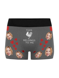 Custom Face Men's Boxer Briefs Underwear Shorts Underpants with Photo Hug Black