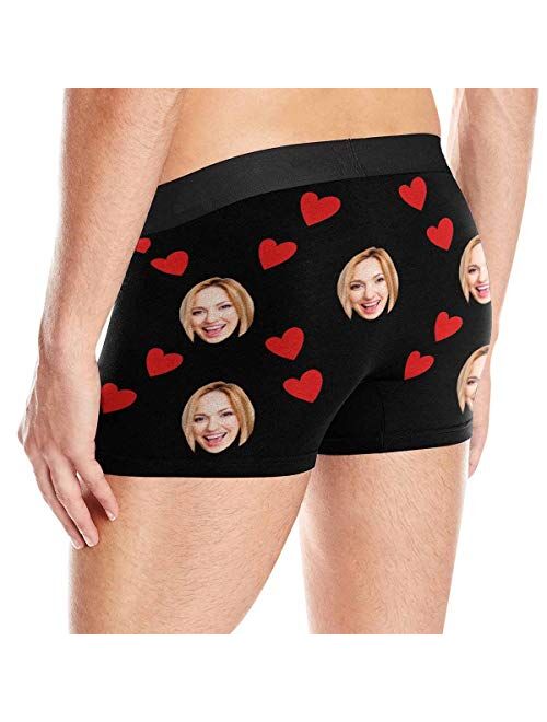 Custom Face Men's Boxer Briefs Underwear Shorts Underpants with Photo Hug Black