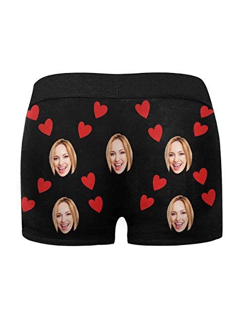 Custom Face Men's Boxer Briefs Underwear Shorts Underpants with Photo Hug Black