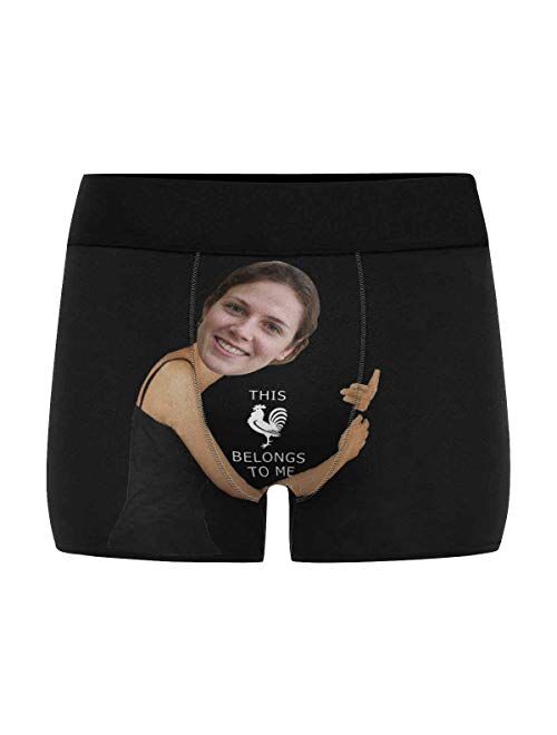 Custom Face Men's Boxer Briefs Underwear Shorts Underpants with Photo Hug Black