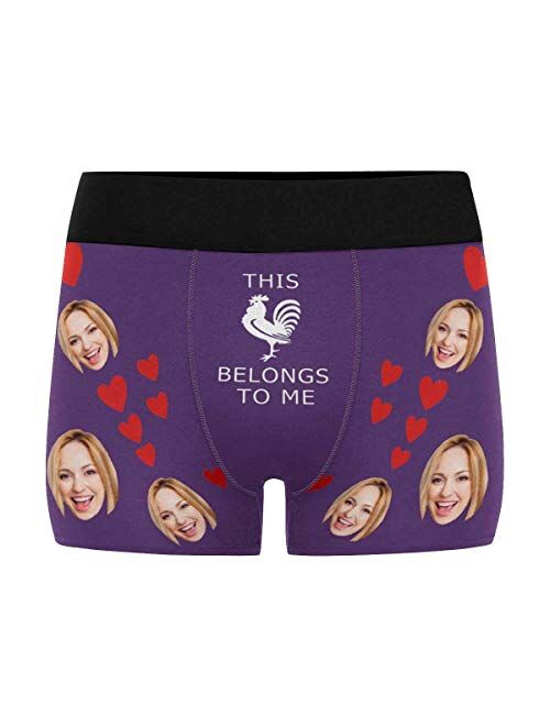 Custom Face Men's Boxer Briefs Underwear Shorts Underpants with Photo Hug Black