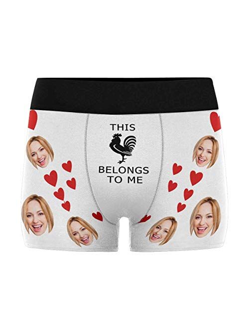 Custom Face Men's Boxer Briefs Underwear Shorts Underpants with Photo Hug Black