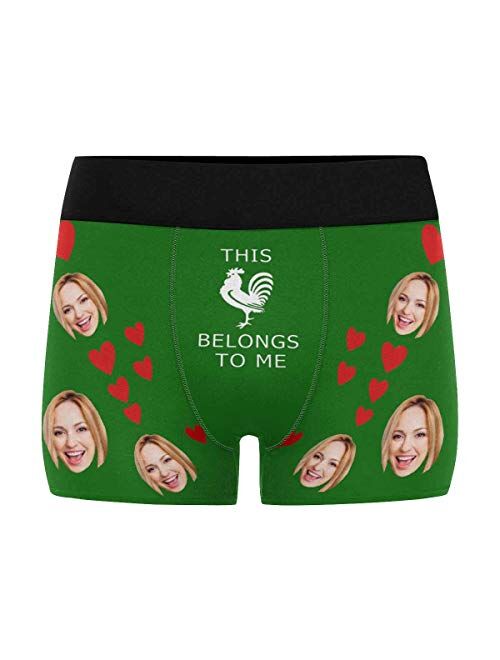 Custom Face Men's Boxer Briefs Underwear Shorts Underpants with Photo Hug Black