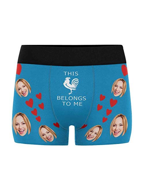 Custom Face Men's Boxer Briefs Underwear Shorts Underpants with Photo Hug Black