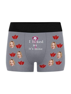 Custom Face Men's Boxer Briefs Underwear Shorts Underpants with Photo Discover a Secret