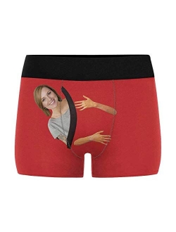 Custom Face Men's Boxer Briefs Underwear Shorts Underpants with Photo Discover a Secret