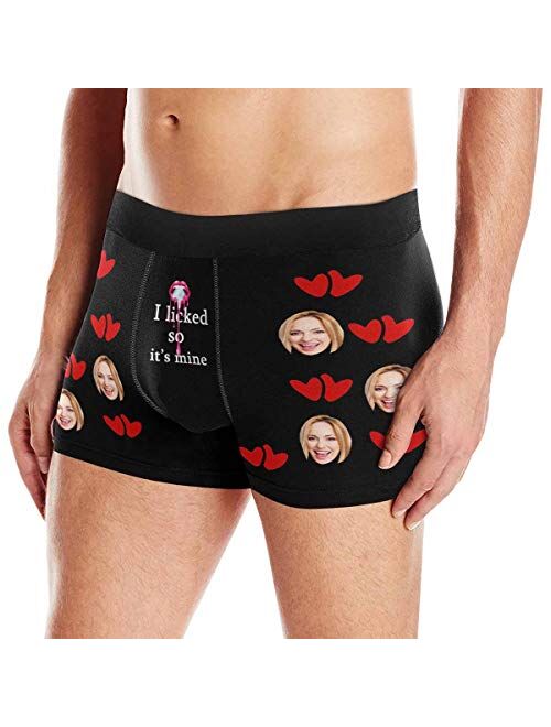 Custom Face Men's Boxer Briefs Underwear Shorts Underpants with Photo Discover a Secret