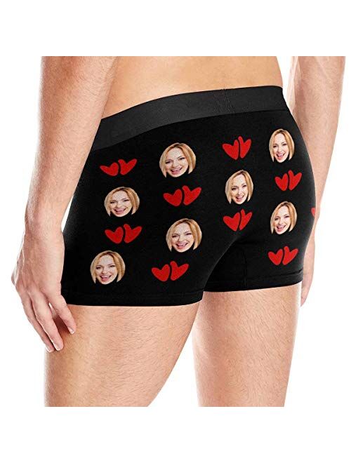 Custom Face Men's Boxer Briefs Underwear Shorts Underpants with Photo Discover a Secret