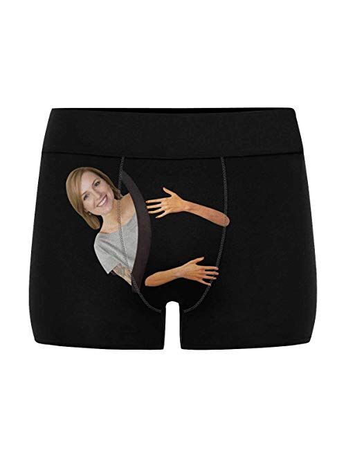 Custom Face Men's Boxer Briefs Underwear Shorts Underpants with Photo Discover a Secret