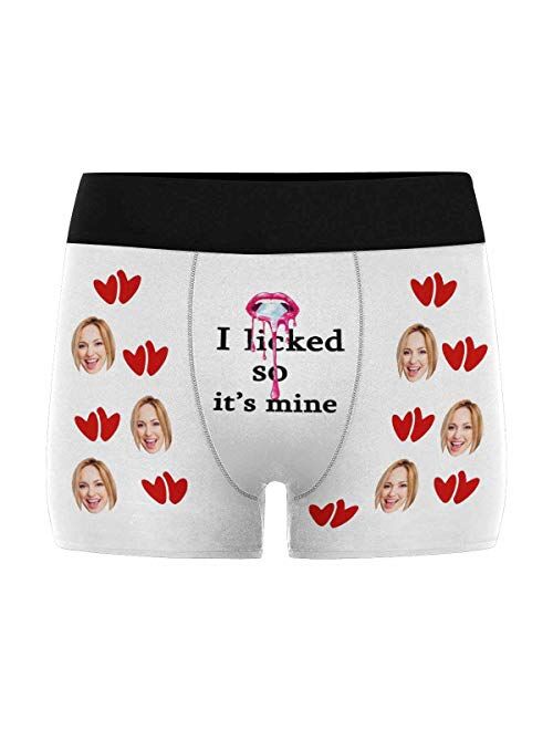 Custom Face Men's Boxer Briefs Underwear Shorts Underpants with Photo Discover a Secret