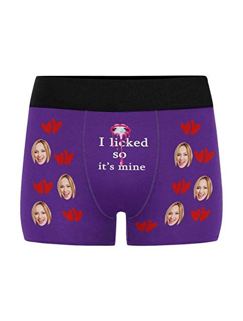 Custom Face Men's Boxer Briefs Underwear Shorts Underpants with Photo Discover a Secret