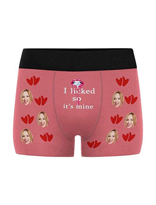 Custom Face Men's Boxer Briefs Underwear Shorts Underpants with Photo Discover a Secret