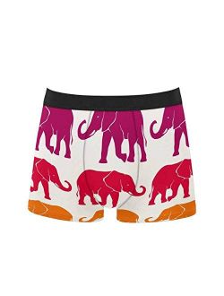 InterestPrint Men's All Over Print Boxer Briefs Breathable Underwear Cute Elephants