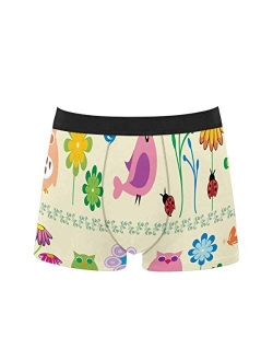 InterestPrint Men's All Over Print Boxer Briefs Breathable Underwear Cute Elephants