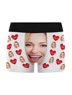 Custom Face Men's Boxer Briefs Underwear Shorts Underpants with Photo Funny Hug