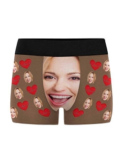 Custom Face Men's Boxer Briefs Underwear Shorts Underpants with Photo Funny Hug