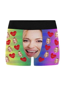 Custom Face Men's Boxer Briefs Underwear Shorts Underpants with Photo Funny Hug