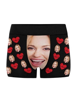 Custom Face Men's Boxer Briefs Underwear Shorts Underpants with Photo Funny Hug