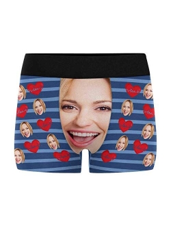 Custom Face Men's Boxer Briefs Underwear Shorts Underpants with Photo Funny Hug