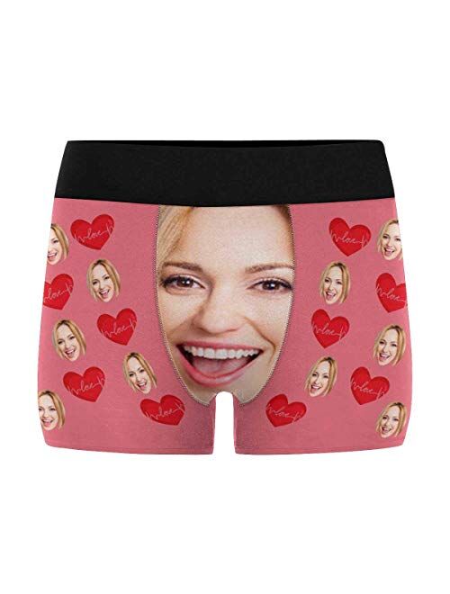 Custom Face Men's Boxer Briefs Underwear Shorts Underpants with Photo Funny Hug