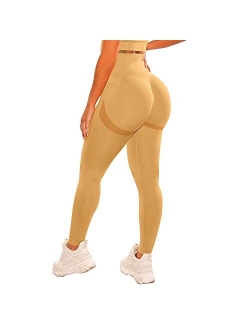 YVYVLOLO Women High Waist Workout Gym Butt Lift Seamless Leggings Yoga Pants Tights