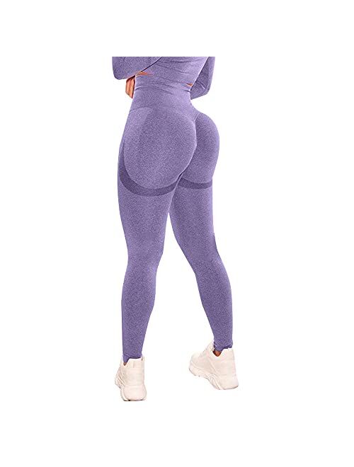 YVYVLOLO Women High Waist Workout Gym Butt Lift Seamless Leggings Yoga Pants Tights