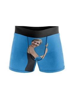 Custom Boxers for Men with Face Hug Personalized Christmas Underwear for Men Funny Gag Gift