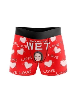 Custom Boxers for Men with Face Hug Personalized Christmas Underwear for Men Funny Gag Gift