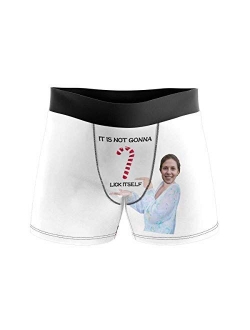 Custom Boxers for Men with Face Hug Personalized Christmas Underwear for Men Funny Gag Gift